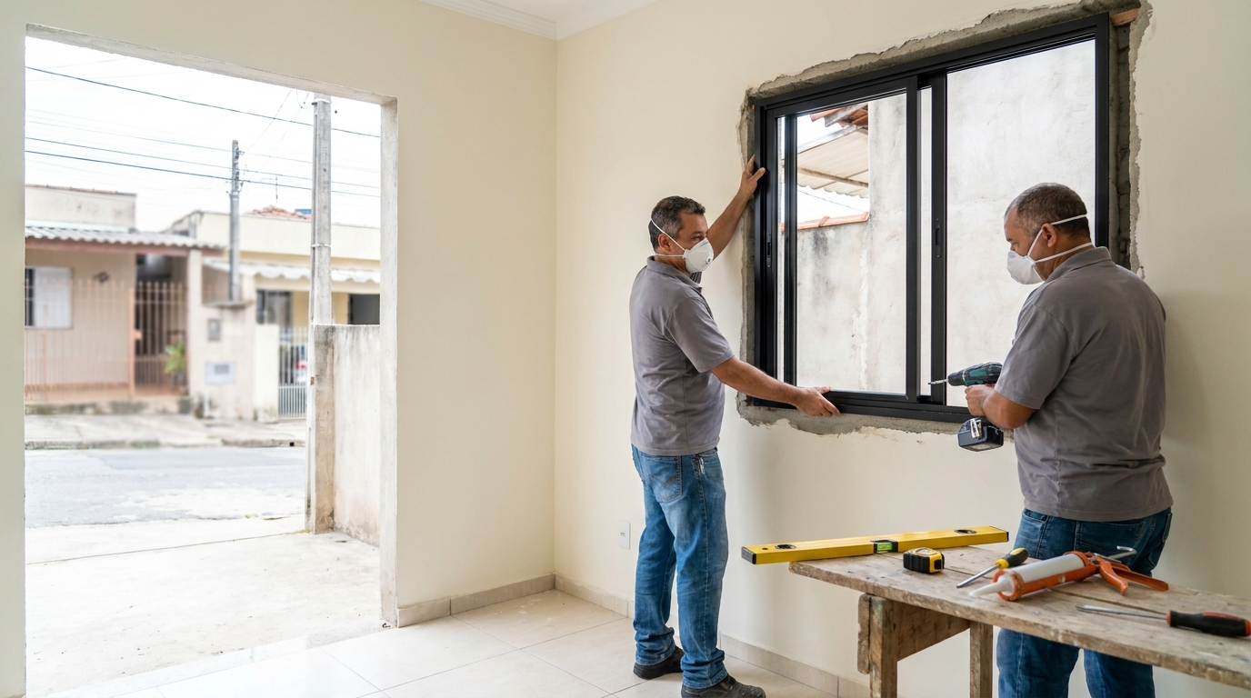 Esquadria de alumínio preta em Itajaí-SC